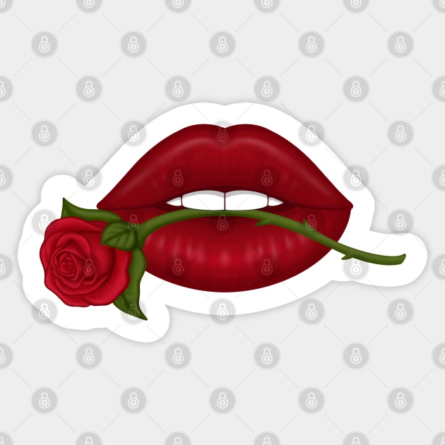 Rose lips Sticker by Ivetastic